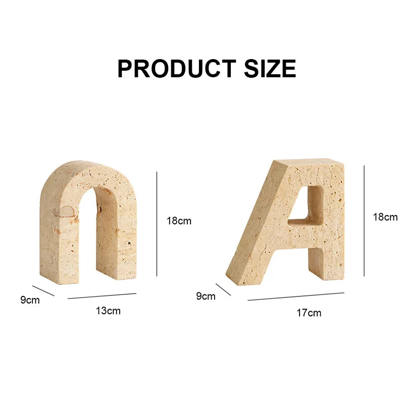 Afralia™ Marble Bookends with A-U Alphabet Design - Heavy Duty Shelf Decor