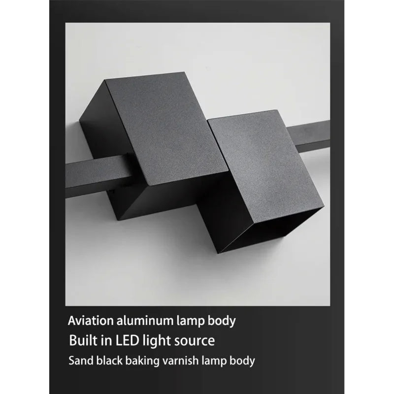 Afralia™ Modern Black LED Wall Lamp for Living Room Bedroom, Minimalist Sconce Lighting