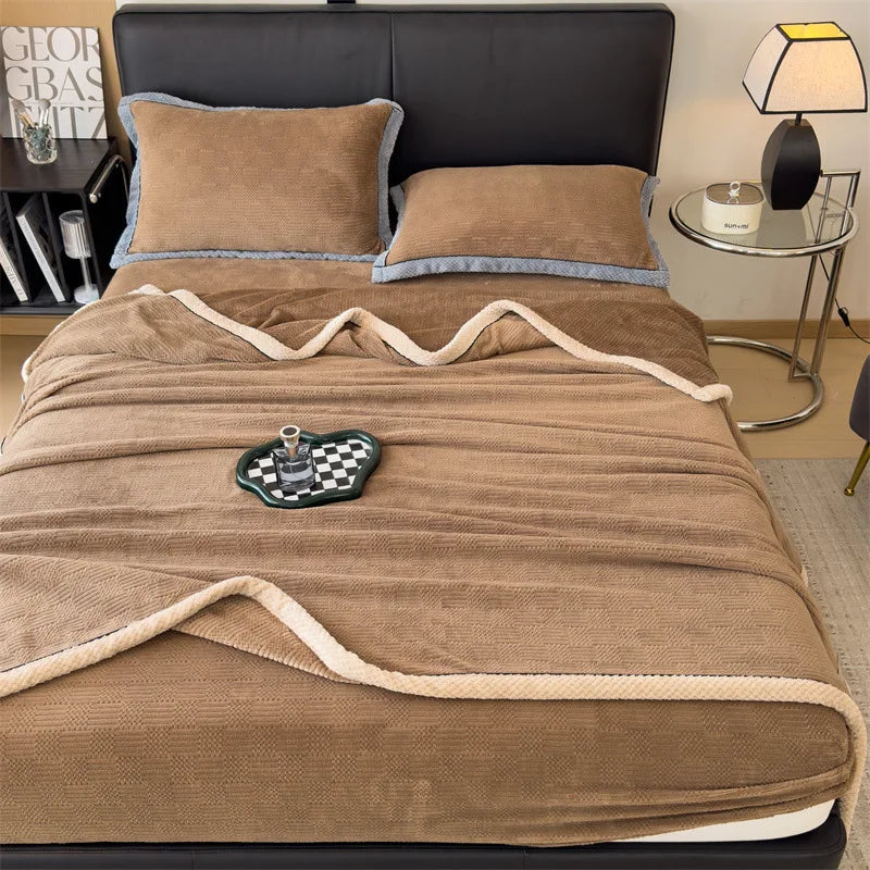 Afralia™ Carved Velvet Blanket: Soft, Warm Sofa Throw for Autumn & Winter