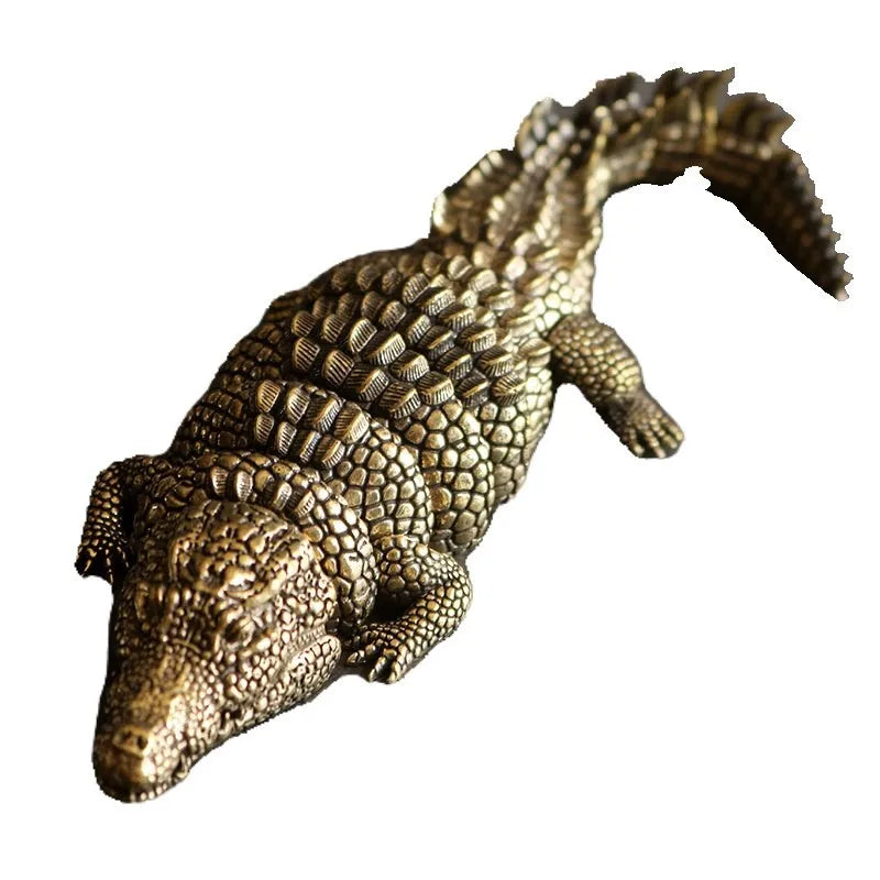 Afralia™ Brass Crocodile Sculpture: Articular Mobility Home Decor Accessory