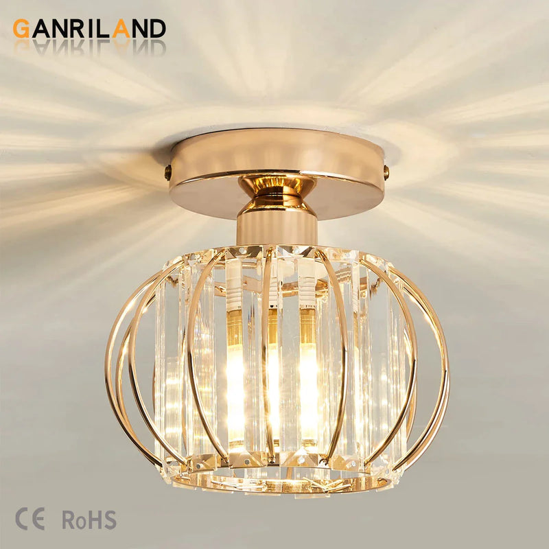 Afralia™ Crystal Ceiling Light Fixture E26 E27 Modern Glod Black Chandelier