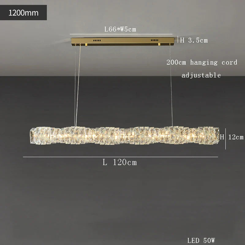 Afralia™ Glass Chandelier LED Ceiling Light Fixture Modern for Living Room Hotel Dining Hall