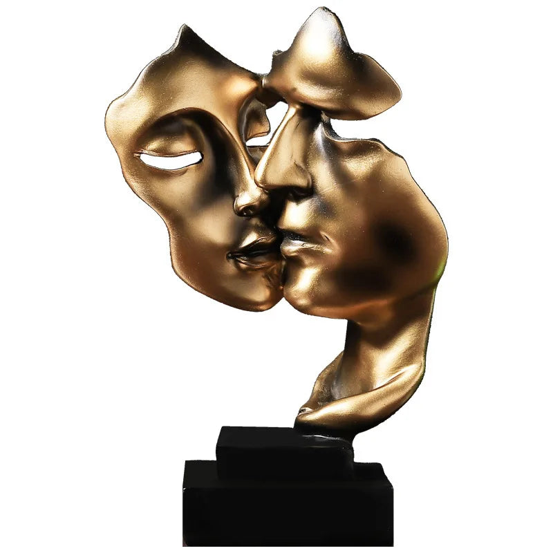 Afralia™ Abstract Face Sculpture Ornament for Home Decor and Wedding Gift