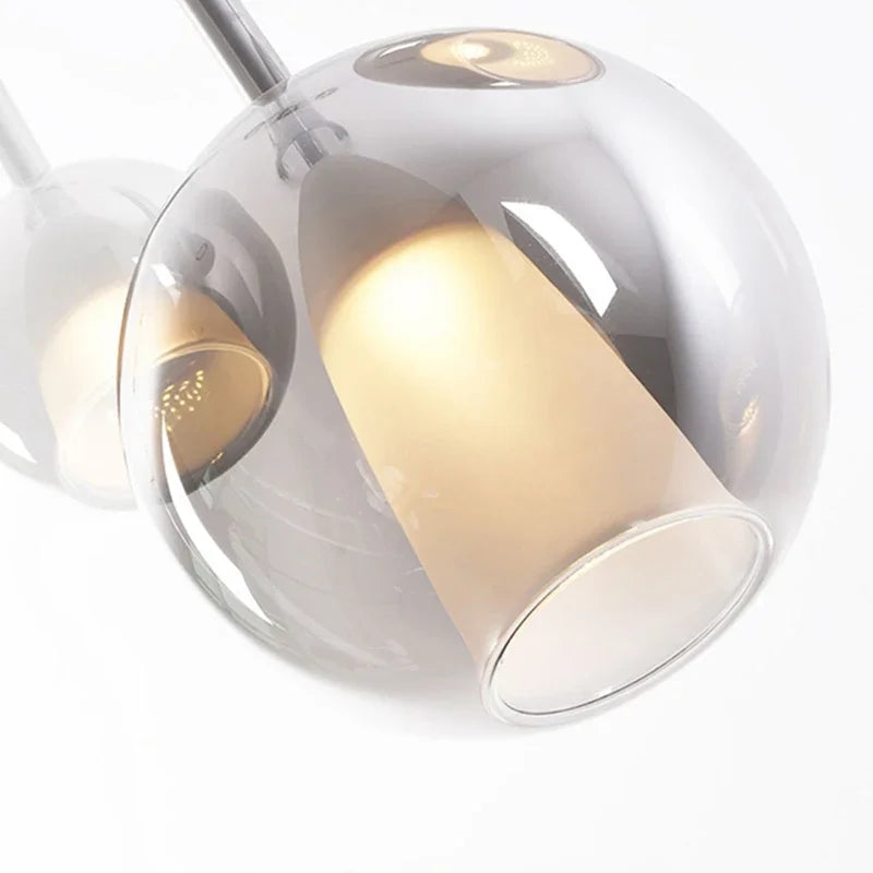 Afralia™ Penta Glo LED Pendant Light | Gray Glass Suspension Fixture