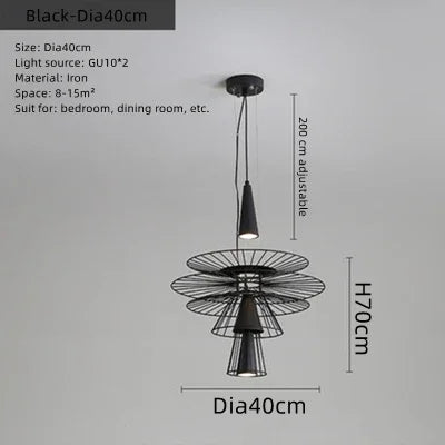 Afralia™ Wrought Iron Mesh Spotlight Chandelier For Hotel Dining Room Art Decor