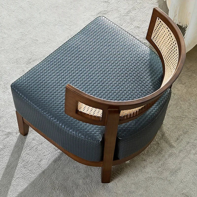 Afralia™ Nordic Rattan Outdoor Solid Wood Chair for Simple Household.