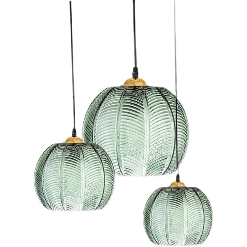 Green Glass Ball Pendant Lighting for Home Decor by Afralia™