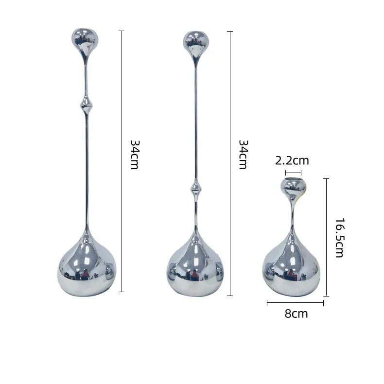 Afralia™ Gold Geometric Water Drop Candlestick Holder Desktop Storage Wedding Centerpieces