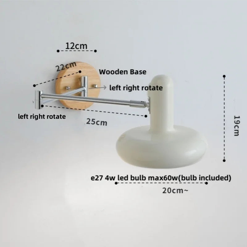 Afralia™ Walnut Wood LED Wall Sconce Pull Chain Switch Stair Light