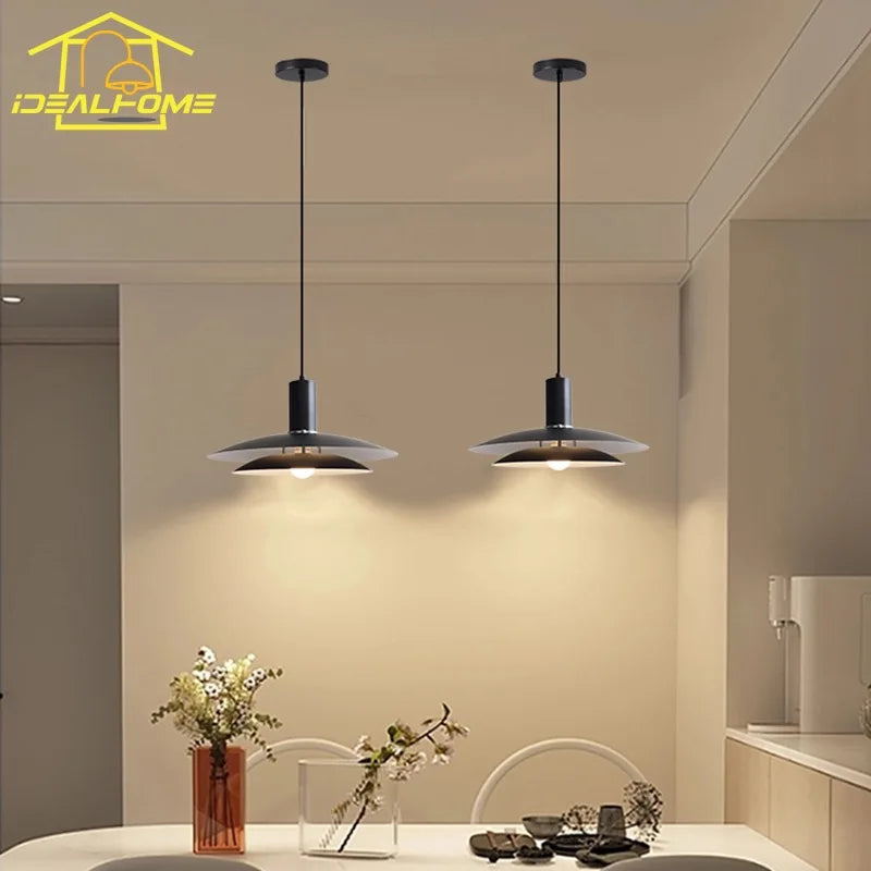 Afralia™ Nordic Medieval LED Pendant Lights: Industrial Black/White/Beige for Bar, Bedroom, Kitchen, Studio
