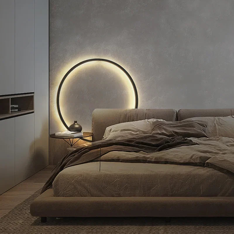 Afralia™ Modern LED Wall Lamp Ring Design USB Wall Sconce Lighting