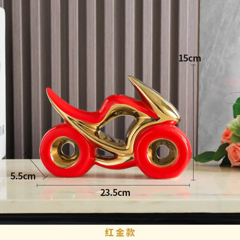 Afralia™ Ceramic Motorcycle Light Decoration for Living Room, Porch, Dining Side