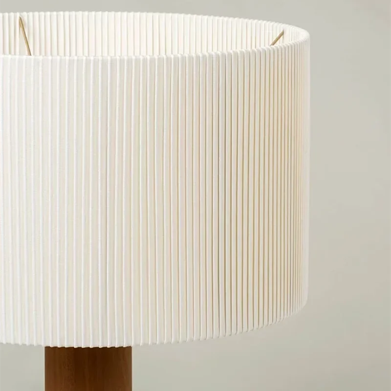 Afralia™ Solid Wood Table Lamp with Fabric Shade for Living Room and Bedside