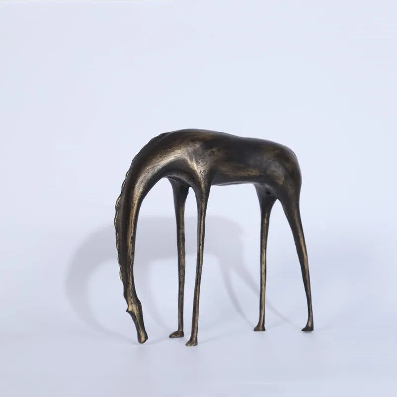 Afralia™ Metal Horse Sculpture Figurine Home Decor Accessory