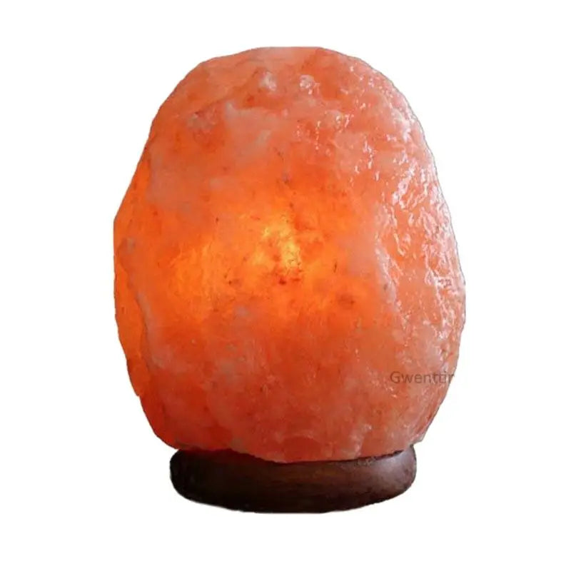 Himalayan Crystal Salt Lamp LED Night Light on Wooden Base by Afralia™