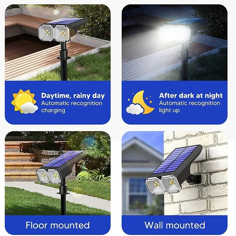 Afralia™ Solar Color Changing LED Outdoor Spot Light - Waterproof Multicolor Landscape Spotlight