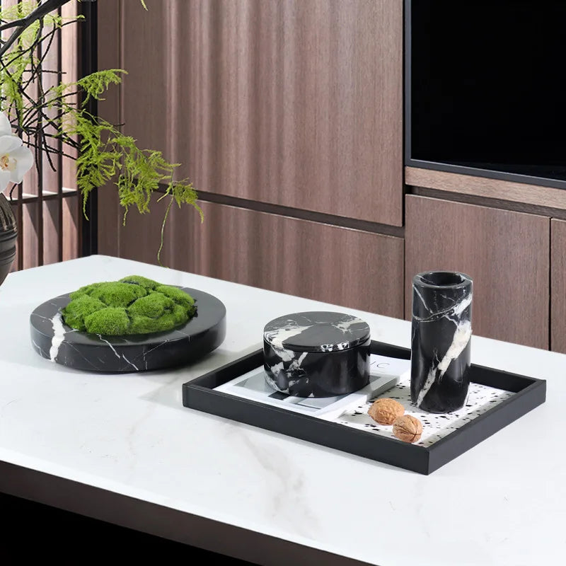 Afralia™ Grand Antique Marble Stone Storage Jar Luxury Box