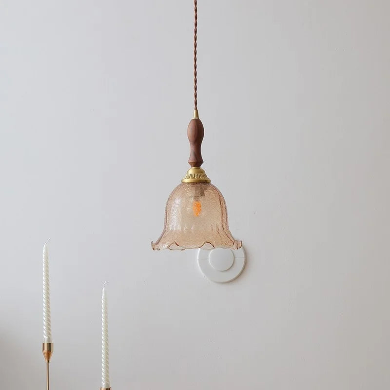 Afralia™ LED Glass Wood Pendant Lights | Modern Nordic Style Hanging Lamp for Home Décor