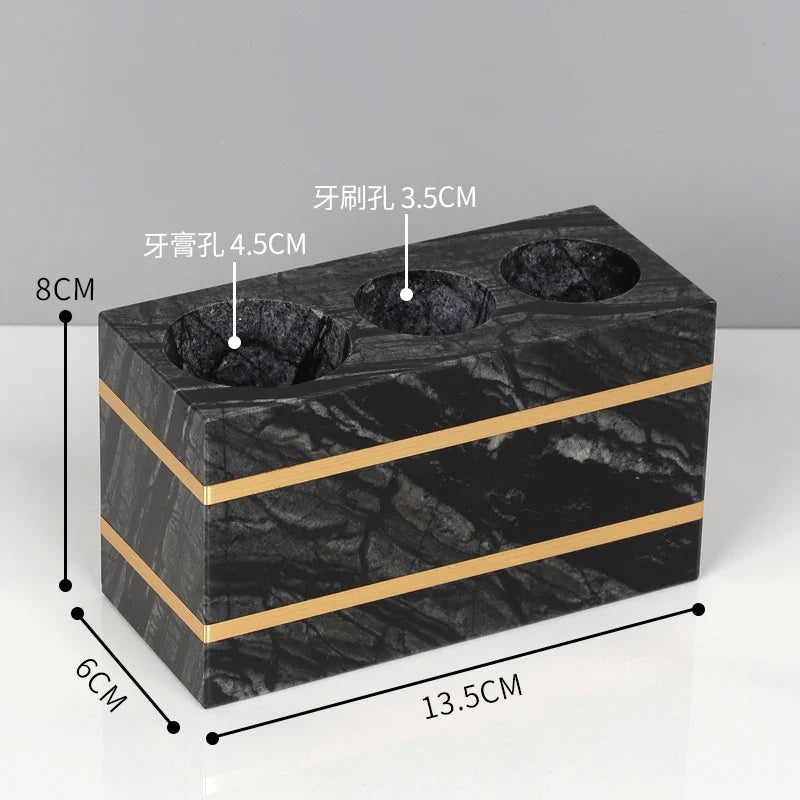 Afralia™ Black Marble Bathroom Accessories Set