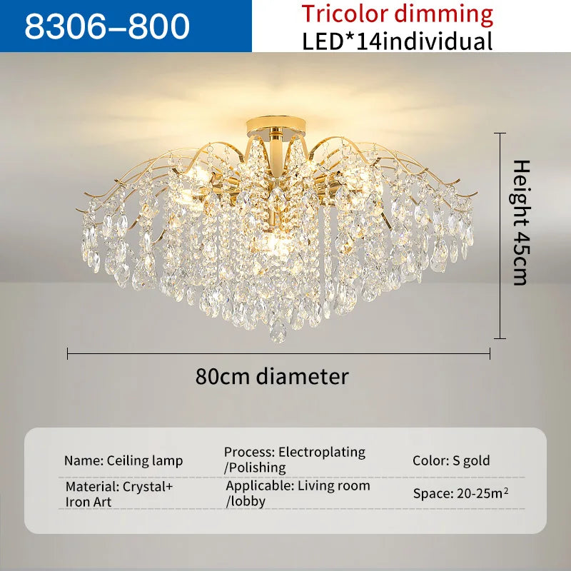 Afralia™ Crystal Chandelier: Luxury French Retro Charm, Modern & Romantic Lighting
