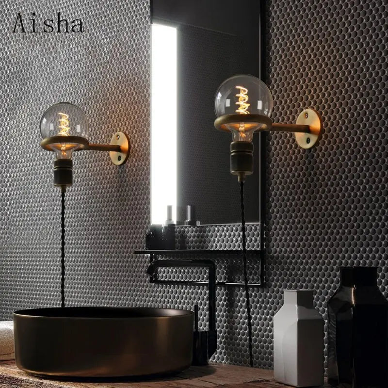 Afralia™ Retro Wall Lamp Attic Decor LED Wall Light Industrial Sonce for Bedroom Stairs EU Plug