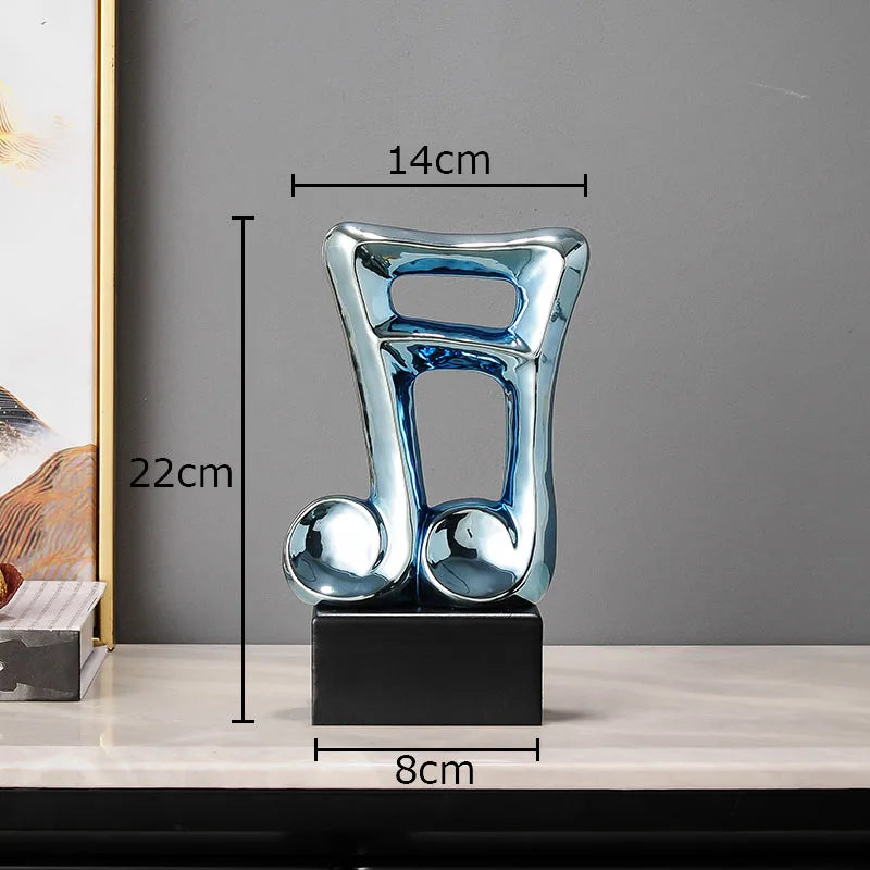 Afralia™ Musical Note Ceramic Statue Desk Decoration - Room Aesthetic Decor