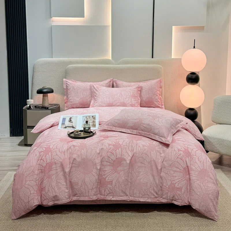 Afralia™ Brushed Cotton Printed Duvet Cover Set - Single/Double Bed Bedclothes