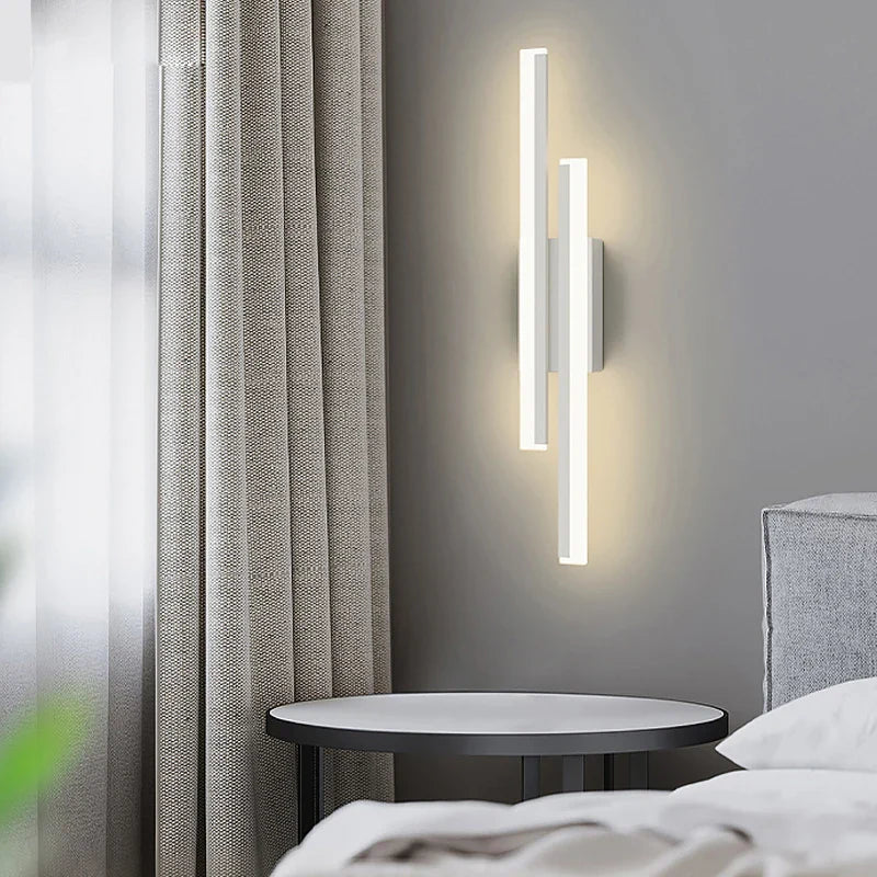 Afralia™ Nordic LED Wall Lamps Black Gold Indoor Acrylic Wall Lights for Bedroom and Living Room