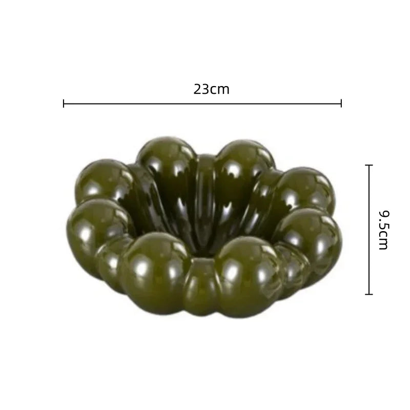 Afralia™ Ceramic Fruit Plate Flower Tray Home Decoration Storage Container