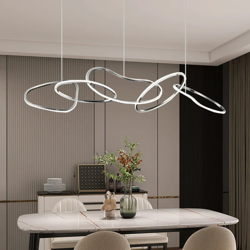Afralia™ Chrome Stainless Steel LED Pendant Light - Modern Minimalist Dining Room Island Lamp