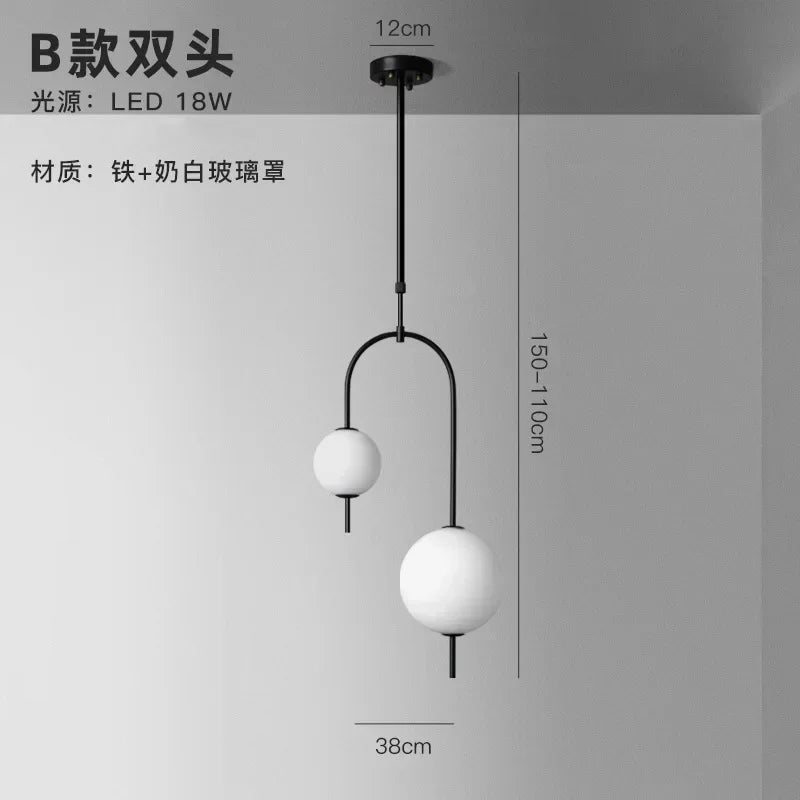 Afralia™ Glass Suspension Kitchen Island Chandelier Ceiling Pendant - Modern Living Room Hanging Light