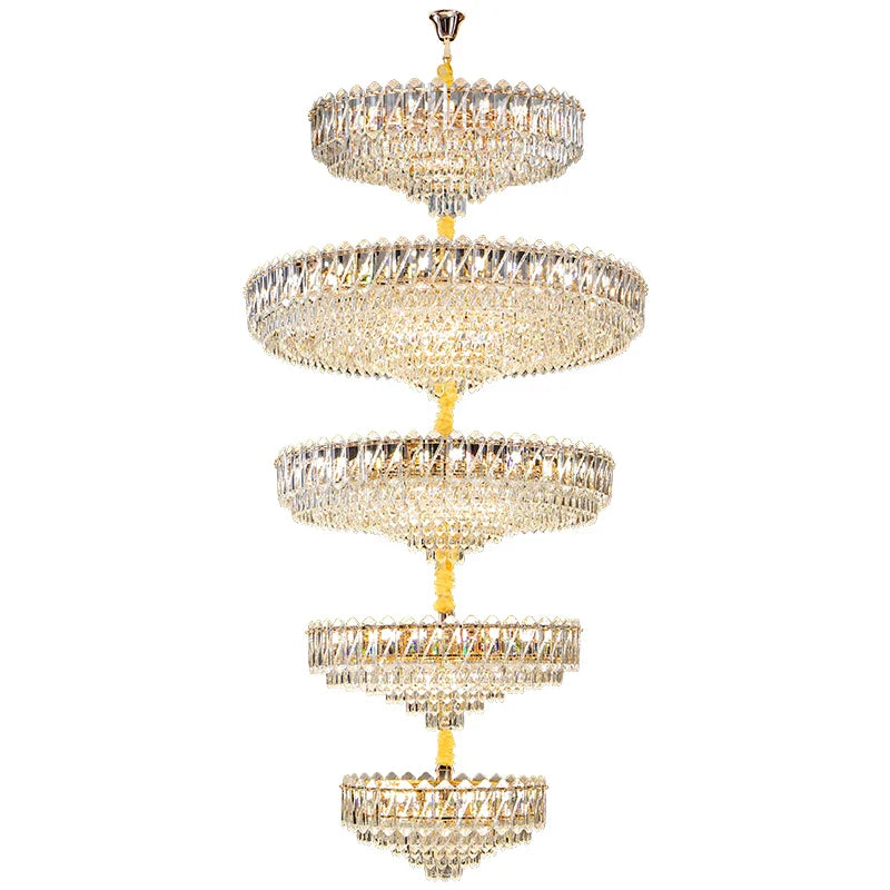 Afralia™ Crystal Living Room Chandelier: Modern Luxury High-Rise Villa Personality Creative Hotel Décor