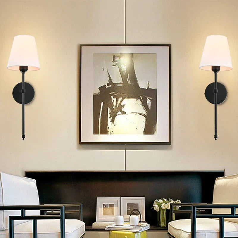 Afralia™ Industrial Retro Fabric Wall Lamp for Bedroom, Bathroom, Living Room Lighting