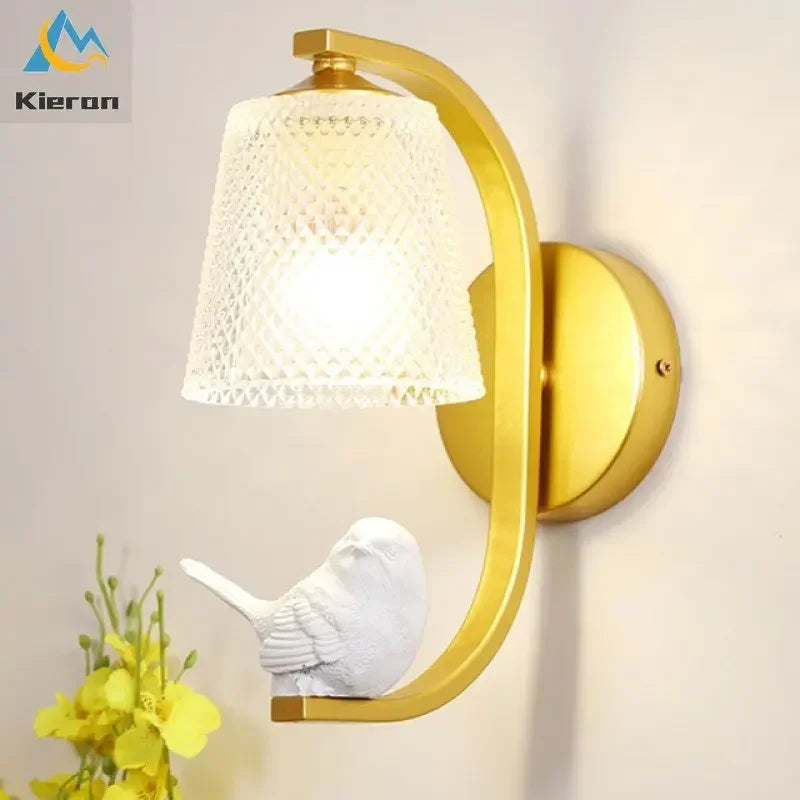 Afralia™ Nordic Bird LED Wall Lamp for Children's Room and Bedroom