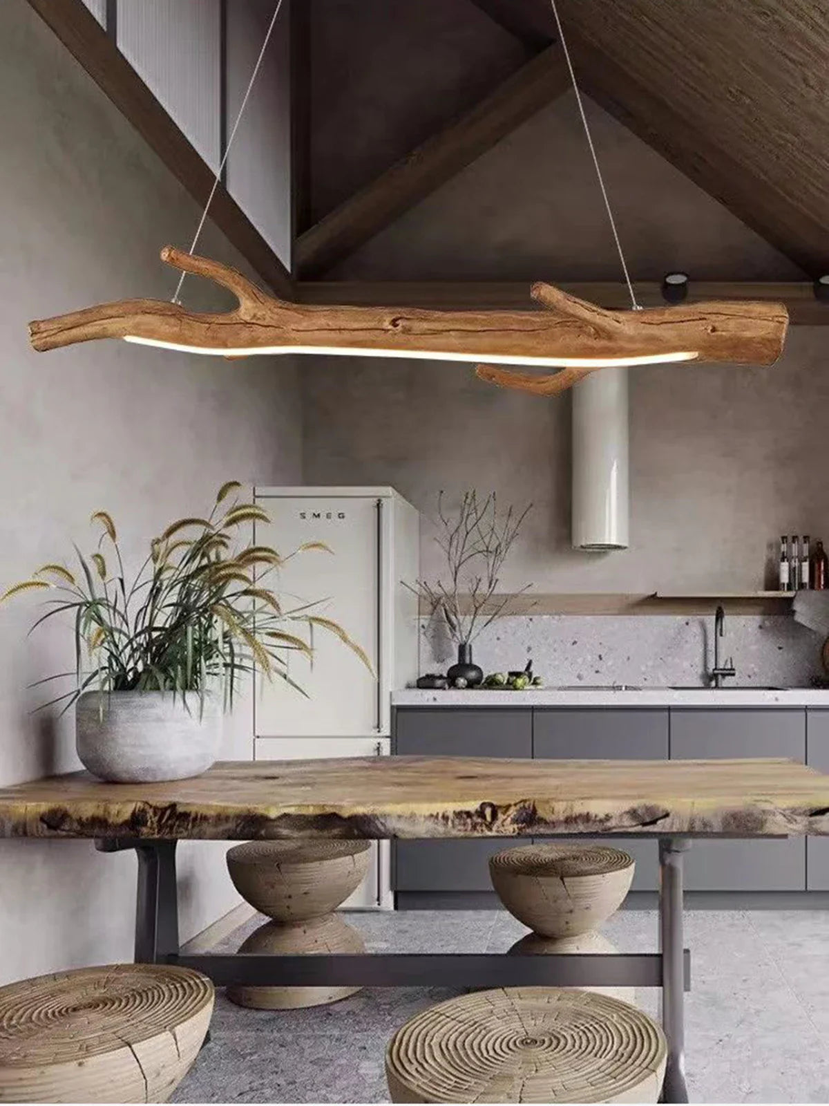 Afralia™ Resin Branches Pendant Lights - Simulated Wood Color, Indoor Decor Lighting