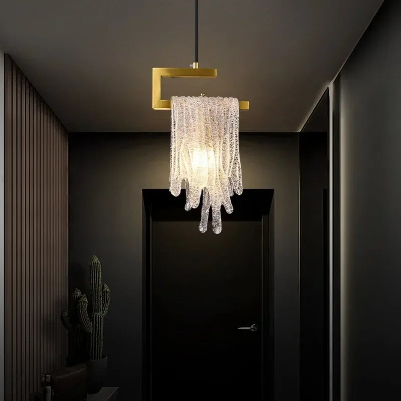 Afralia™ Crystal LED Pendant Light: Modern Bedroom Hallway Living Room Art Decoration Fixture