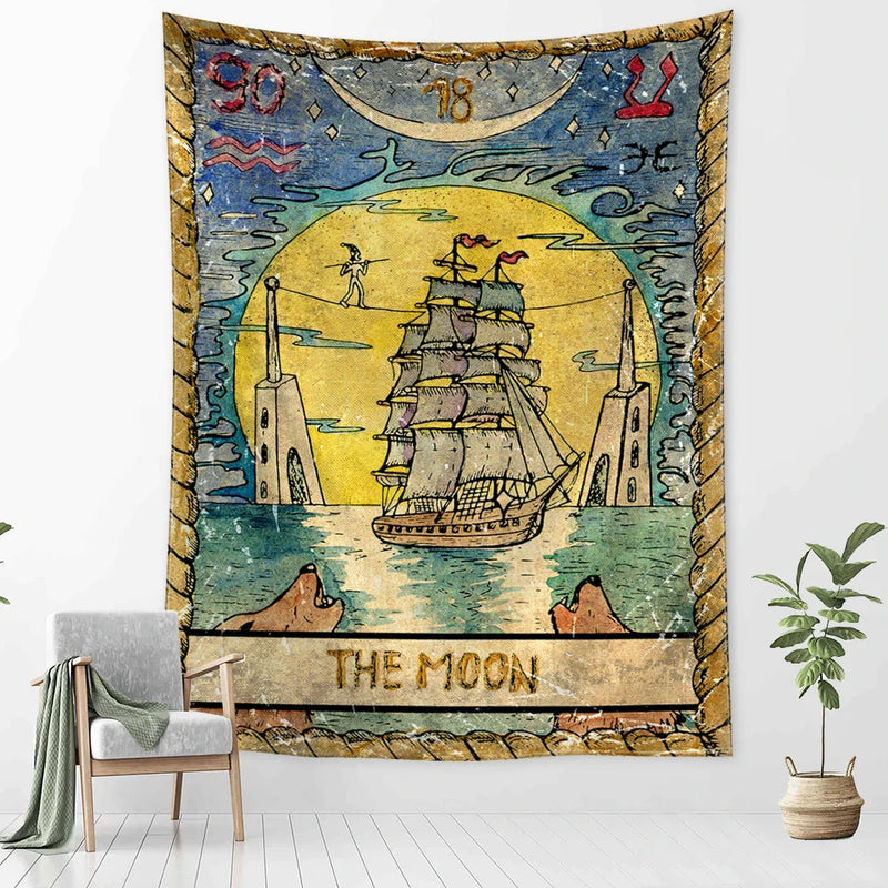 Constellation Tarot Tapestry - Bohemian Hippie Wall Hanging for Home Decor by Afralia™