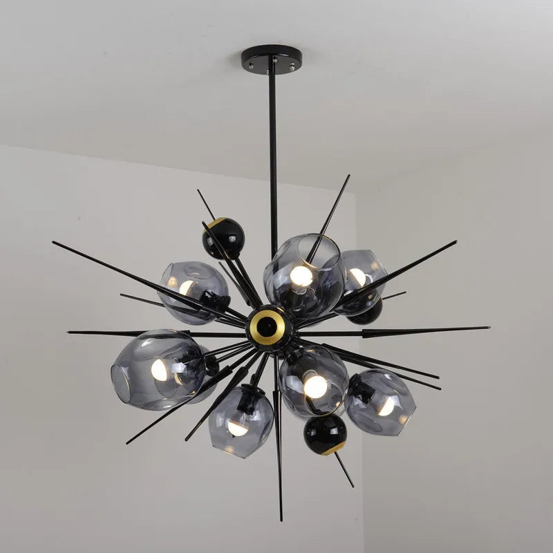 Afralia™ Luxury Glass Ball Chandelier LED Pendant Light for Living Room, Bedroom, and Hotel.