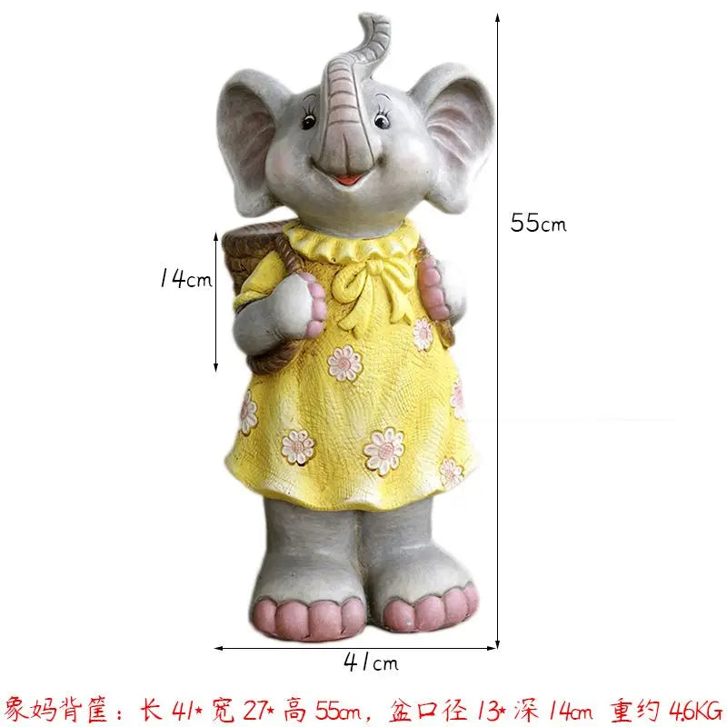Afralia™ Elephant Garden Decoration | Creative Animal Flower Pots for Kindergarten and Outdoor Decor
