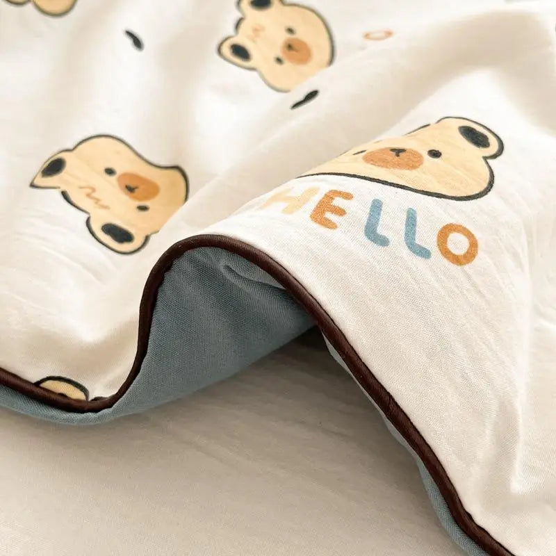 Afralia™ Cartoon Printed Summer Lightweight Cooling Blanket for Kids and Students.