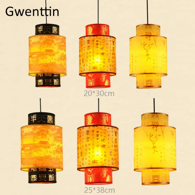 Afralia™ Sheepskin Pendant Lights: Retro Chinese Style Luminarias for Home Decor