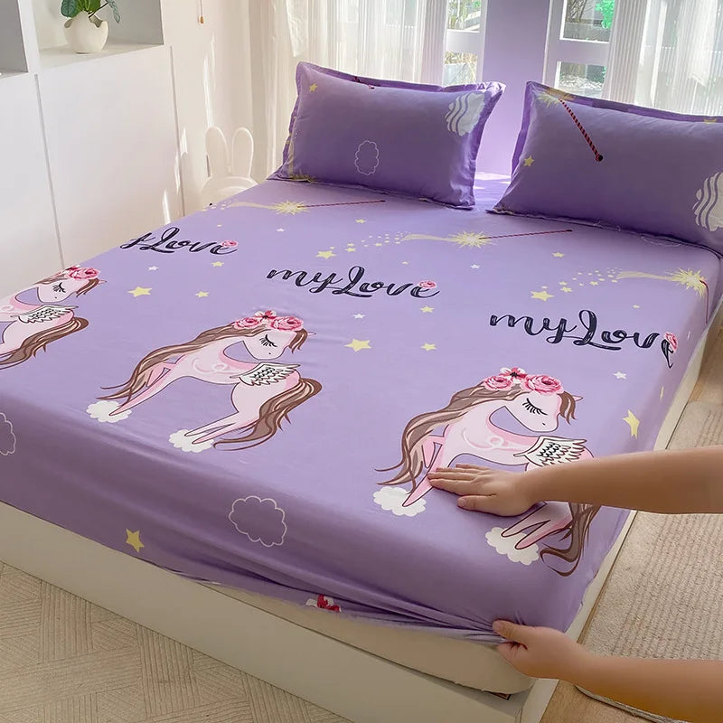 Afralia™ European Brushed Cotton Fitted Sheet for Full Size Mattress