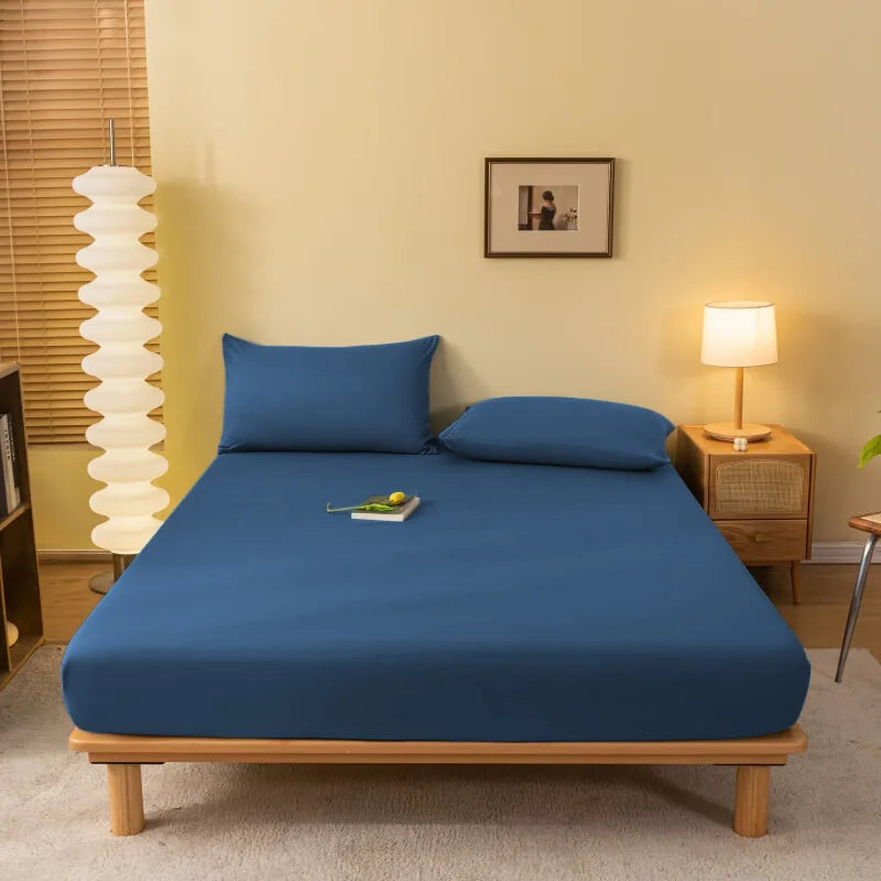 Afralia™ Cozy Solid Color Fitted Sheet - All Seasons Mattress Cover