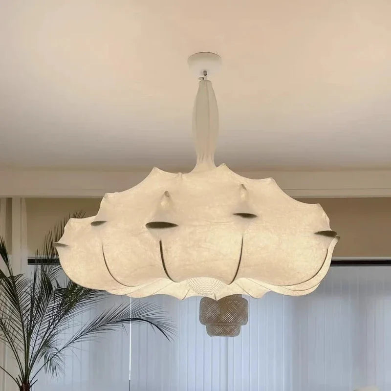 Afralia™ Japanese Silk Pendant Chandelier - Modern Designer Home Lighting