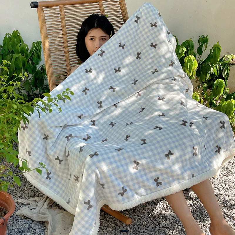 Afralia™ Lamb Nap Cartoon Coral Velvet Blanket: Super Soft, Thick, and Cute for Winter