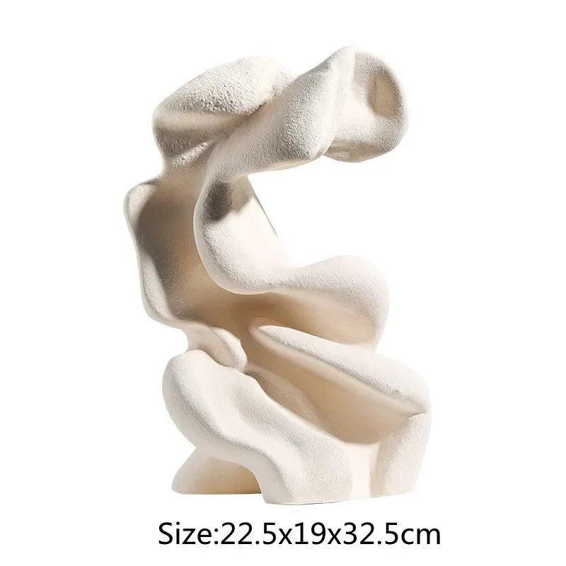 Afralia™ Ceramic Curl Sculpture Decor Modern Porcelain Figurine Room Decoration