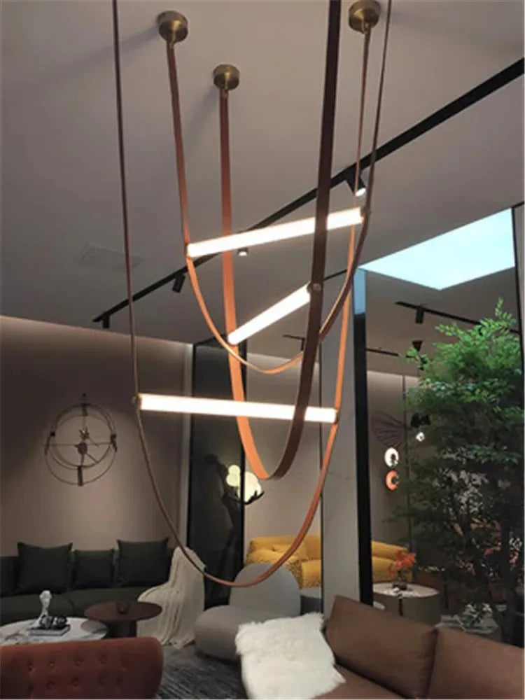 Afralia™ Glass Tube Pendant Lamp: Modern LED Lighting for Living Room, Duplex Villa Staircase