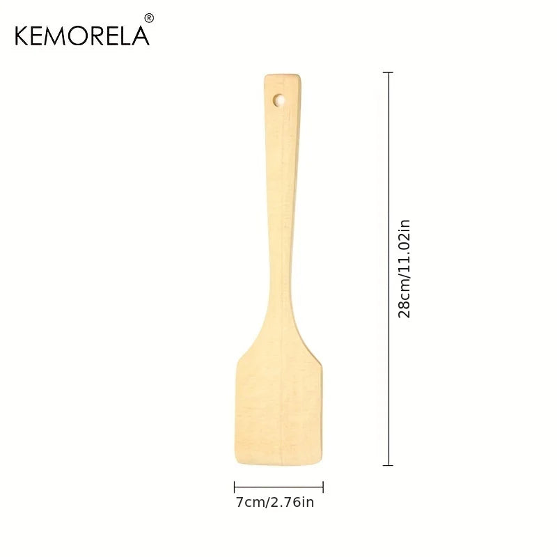 Afralia™ Natural Wooden Spatula Set - Nonstick Cooking Utensils for Frying, Mixing, and Stir-Frying