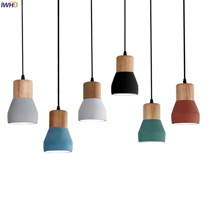 Afralia™ Cement LED Pendant Lamp Industrial Decor Bedroom Living Room Bar Cafe