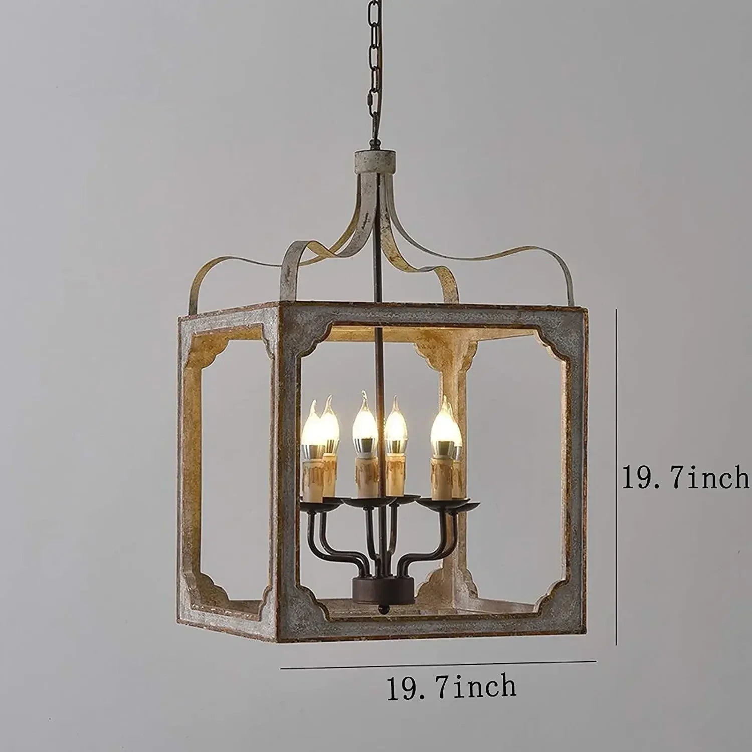Afralia™ Vintage Gold Wooden Chandelier Suspension Lighting for Kitchen and Living Room